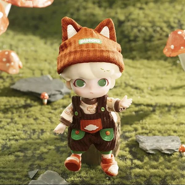 Pop Mart Dimoo Forest Little Fox Movable Doll BJD Action Figure Ornements Original authentine Collection Model Toys Real S 240528