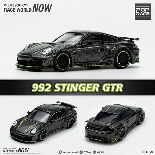 POP Race in Stock 1 64 Topcar 992 Stinger GTR Diecast Diorama CAR Modelo Toys 240402