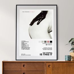 Pop Rock Band The Strokes 'Is This It' Album Art Tracklist Poster Set Rap Music Album Cover Canvas Print voor Wall Art Room Decor