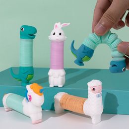 Pop Tube Décompression Jouet Télescopique Variété Coupe Licorne Mouton S'étirant Libre d'étirer 360 Degrés Twist Enfants Adulte Jouets Cadeau