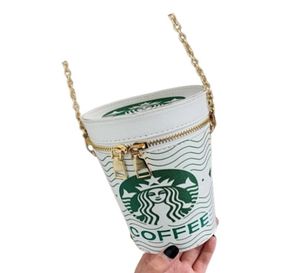 Popcorn drink flescilindervormige tas schoudertassen messenger voor vrouwen pu ketting crossbody tassen dames emmer handtassen portemonnees 26939544