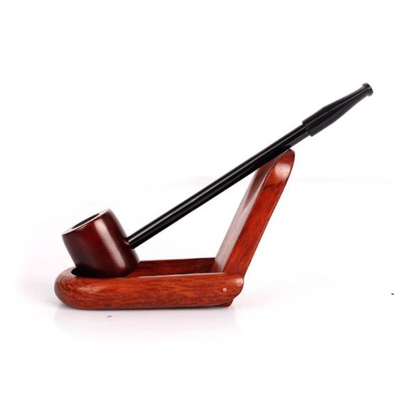 Popeye marin rouge tuyau en bois de santal séquoia homme Portable tuyau droit en bois massif à fond plat en Stock