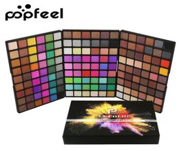 PopFeel 162 Colors Paleta de sombras de ojos de larga duración kits de maquillaje de sombra de ojos de brillo de larga duración