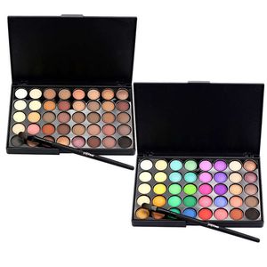 Popfeel 40 colores Maquillaje de ojos Brillo mate Sombra de ojos Brillo de diamante Primer de ojos Sombra de ojos luminosa + cepillo de regalo