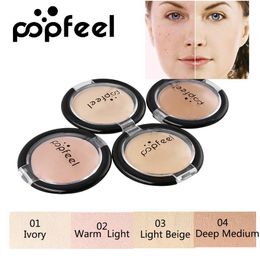 Marca Popfeel, 4 colores, crema correctora, paleta de contorno, Kit de maquillaje profesional, bronceador, resaltador, polvo, recorte, brillo facial