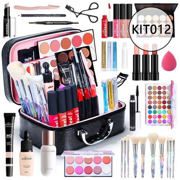 Juego de maquillaje Popfeel, juegos completos, colección de maquillaje para principiantes, todo en uno, kit de cosméticos ligeros para niñas