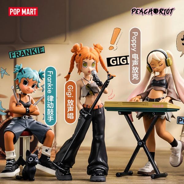 Popmart Peach Riot Rise Up Series Blind Box Mystery Box Toys Doll Mute Anime Figure Ornements de la collection Ornements de bureau 240422