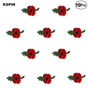 Poppy Flower With Green Leaf Revers Pin Flag Badge Broche Pins Badges 10 stks Veel