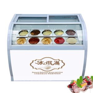 Popsicle Showcase Congélateur de bouillie de glace commerciale Magasins de boissons froides Vitrine de crème glacée 200W