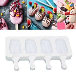 Moule de silicone à popsicle Moules de crème glacée Diy Fruit Juice glacée Moules pop ovales Cake Maker Maker Tray W0249