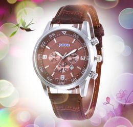 Popuar automatique Date hommes montres 43mm luxe hommes en cuir véritable bande mouvement à Quartz horloge haute qualité Super lumineux montre-bracelet montre de luxe cadeaux