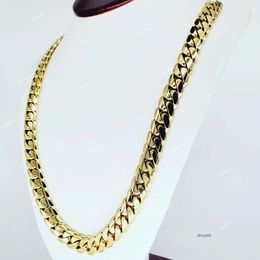 Bracelet Bracelet Hip Hop de 16 mm Gold Miami Style Hip Hop 14K 18K Solid Wholesale Cuban Link for Men