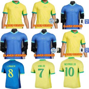 Populaire 24/25 Version du joueur de maillot de football du Brésil NEYMAR JR Brasil CASEMIRO Équipe nationale G.JESUS P.COUTINHO Domicile Hommes T.SILVA PELE MARCELO Maillot de football Uniforme