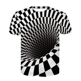 T-shirts créatifs d'impression hypnotique vortex 3D populaires été 2020 t-shirts de sport à manches courtes pour hommes et femmes