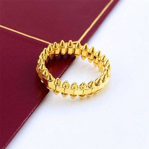 Populair en coole hoogwaardige unisex hoge kogelkop nagel kraal mannelijke vrouwelijke ring rose goud piramide paar met carrtiraa originele ringen