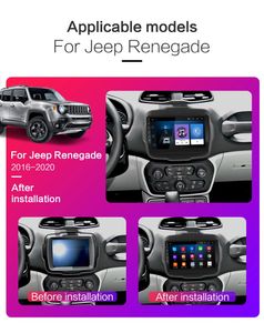 Android met Bluetooth WiFi 9 inch auto Video Radio MP3/MP4 Player Player GPS-navigatie voor Jeep Renegade-2016