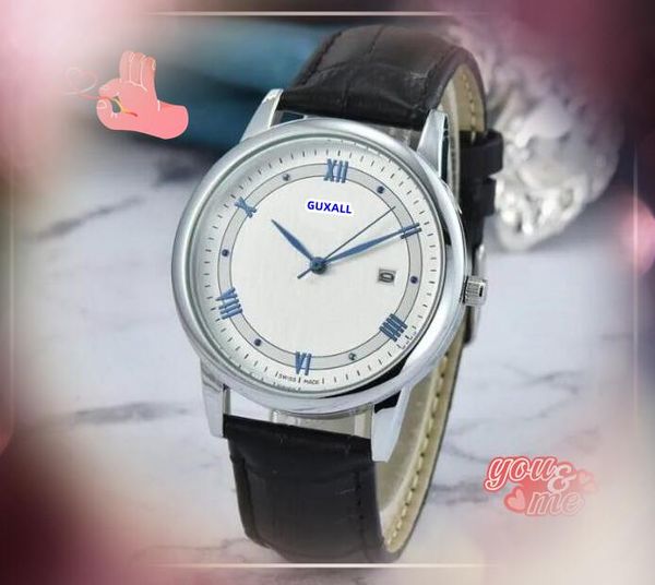 Date automatique populaire hommes femmes unisexes montres luxueuses en acier inoxydable Mouvement horloge heure heure calendrier Cow cuir bracelet watch reloj hombre cadeaux