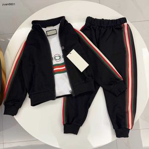 Populaire babykleding jongens tracksuits zipper kinderen driedelige sportpak maat 100-150 cm lange mouwen hoodie jassen en broek 24Feb20