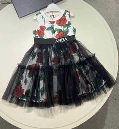 Populaire babyjurk Zwart garen perspectief ontwerp meisje rok Maat 110-160 zomer kind jurken designer kinderjurk Jan10