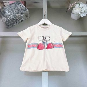 Populaire baby t shirts aardbeien patronen printen katoenmeisjes jongens korte mouw maat 90-160 cm designer Kinderkleding Zomer Kind T Tees 24feb20