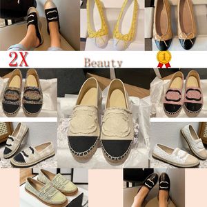 Populaire Ballerina's Schoenen Damesschoenen Dames Tweed Doek Twee kleuren Gesplitste Strik Ronde Neus Leer Roze Casual Nude Fishermans Chenal Geschikt Zapato Maat Eur 35-41