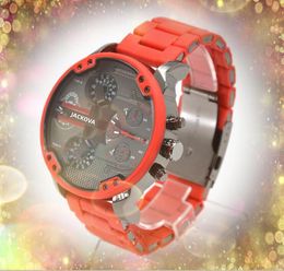 Populaire grand cadran quartz mode hommes montres 50mm date automatique hommes robe designer montre rouge ceinture en caoutchouc montre-bracelet Orologio di lusso cadeaux