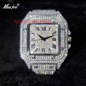 Montres glacées populaires pour hommes, montre à Quartz, zircone cubique, diamant Moissanite