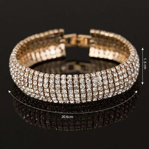 Populaire armband met diamant inleg en kristal strass armband, vol met diamanten, 6 boog gerangschikte bruid accessoires