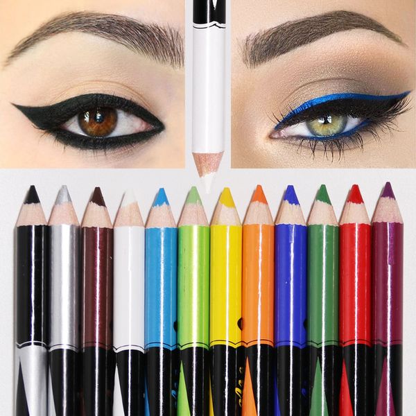 Colorido Eyeliner Pen Pearl Ojo Sombra Lápiz Impermeable Matte Not Blooming Sexy Encantador Durante Pen Cosmetics 12 Colores