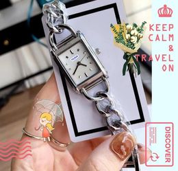 Populaire zakenvrouwenliefhebbers kijken naar topontwerper quartz uurwerk klok rechthoekige vorm eenvoudige skelet wijzerplaat ultradunne armband polshorloge geschenken