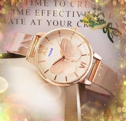 Montre d'amoureux pour femmes d'affaires populaires Top Designer Mouvement à quartz Horloge en acier inoxydable Maille 3D Cadran squelette d'abeille Bracelet ultra fin Montre-bracelet Cadeaux