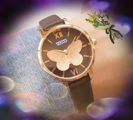 Montre d'amoureux pour femmes d'affaires populaires Top Designer Mouvement à quartz Horloge Bracelet en cuir Cadran squelette d'abeille 3D Ultra mince Or rose Couleur argent Montre-bracelet Cadeaux