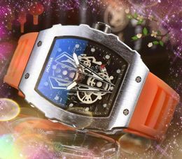 Populaire Casual Sports Hommes montres 43mm cadran de luxe Hommes Bracelet Ceinture En Caoutchouc Mouvement À Quartz Mâle Horloge Montre super lumineux étanche cadeaux masculins montre-bracelet