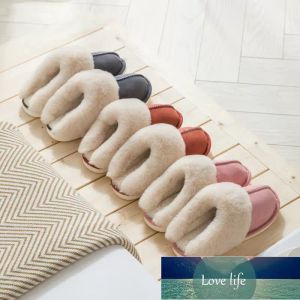 Populaire coton pantoufles femmes automne hiver maison couple chaud maison peluche confinement gros coton chaussures accessoires (sandales fourrure marque personnalisée marron coloré