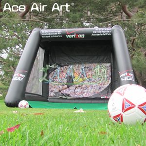 Marco de portería de fútbol inflable versión Deluxe Pop con tela de base verde para juego interactivo de campo de fútbol emergente americano en venta