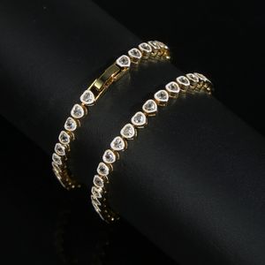 Conception populaire émail Mini coeur amour lien chaîne Bracelet élégant Bracelet collier Hip Hop femmes hommes fête cadeau en gros bijoux