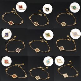 Populaire designer Fashion Bracelet Dames Diamond Bracelet Classic Luxury Jewelry 18K Gold PLATED 925 Silver 4/Clover Bracelet Sieraden Gift