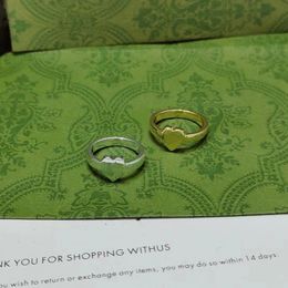 Anneaux de créateurs populaires Classic Heart plaqué Gold Silver Lady Ring Engagement Anneau d'amour de mariage pour femme Accessoires Couple Amour Gift ZL207 B4