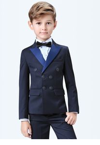 Popular doble de pecho pico solapa Kid completo traje de diseño Hermoso muchacho muchachos boda por encargo Vestimenta (Jacket + Pants + Tie) A52