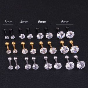 Clous d'oreille populaires boucles d'oreilles rondes en Zircon vis en acier inoxydable boucles d'oreilles piercing 14K plaqué or Zircon cubique brinco pour les gars