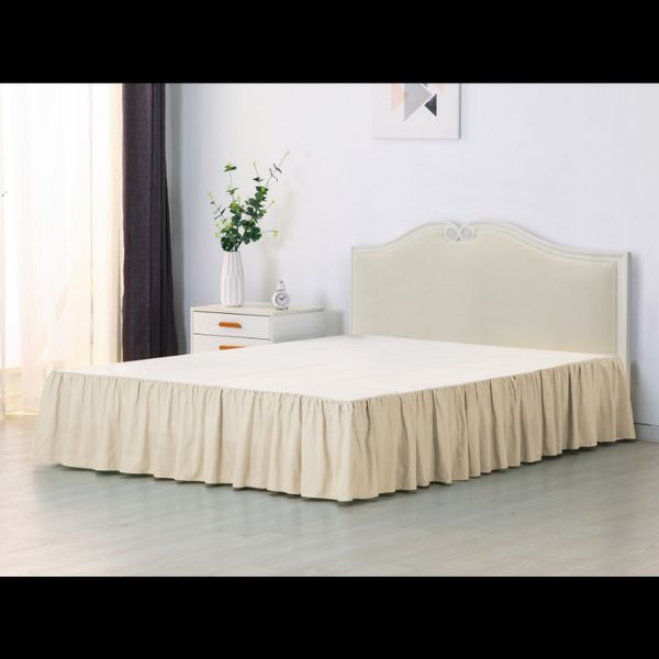 Jupe de lit à volants de style coffre à volant les plus populaires Ajouter des draps avec un tissu confortable doux 14 pouces