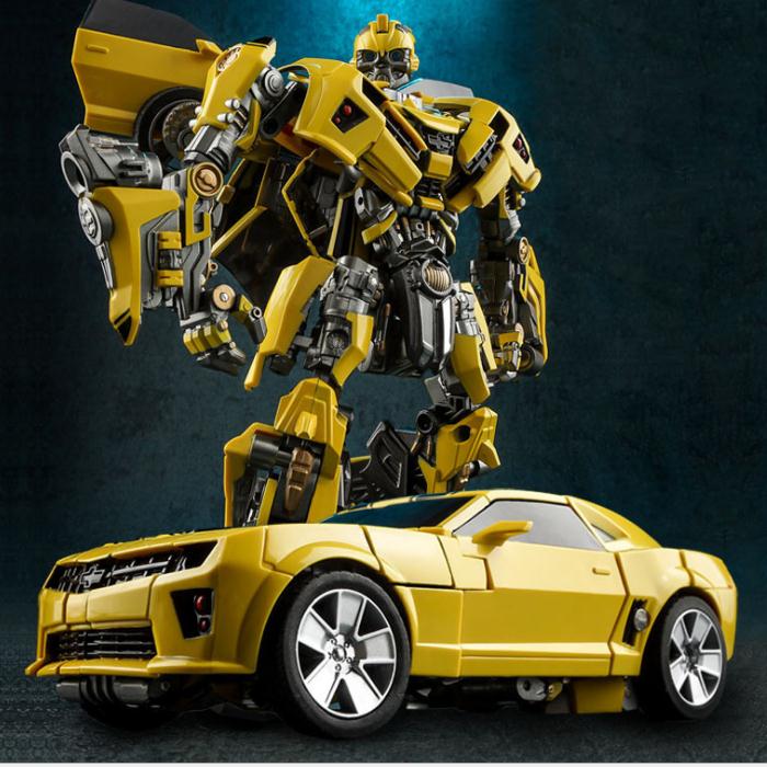 popolare Elettronica Robot Bambini Mostre Ufficio Ornamenti Trasformatori Versione in lega di Bumblebee Toys Hand Do Baby addobbato