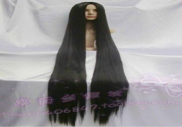 Peluca de cosplay negra extralarga popular de 60 pulgadas de alta temperatura 150 cm2660487