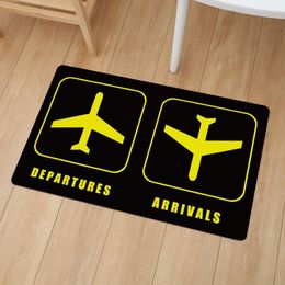 La mode populaire arrive à la porte de sortie, tapis avant d'entrée, nouveauté de bienvenue, paillasson de sol, Logo d'avion, tapis d'intérieur antidérapant Y2206T