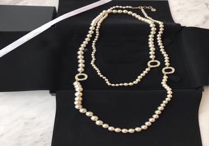 Collier de concepteur de chaîne de pull de perle populaire pour femmes bijoux de luxe de mariage pour la mariée avec box5720400