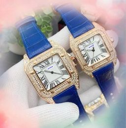 Fashion Fashion Popular Men's y mujer Dial Dial Watch Ladies Three Stiches Rose Gold Silver Diamonds Ring Case de cuarzo importado Relojes de reloj impermeables Regalos