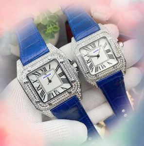 Fashion Fashion Mendre des hommes et femmes Regarder les dames trois stiches Diamants Ring Case de quartz Chaîne en acier Sapphire Mirror Clock Watchs Gifts