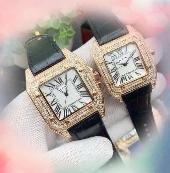 Moda popular para hombres y mujeres Dial de la abeja Mira Cystal Ladies Tres Estichis Diseño de oro Rose Diamantes de plata Case Tapa de cuarzo Noble Elegante reloj Relojes Regalos