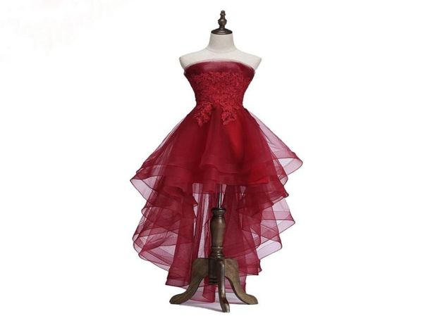 Fashion populaire Nouveau vestige élégant Robe de cocktail rouge Banquet de mariée sans bretelles