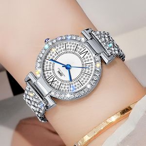 Montres de mode populaires avec incrustation de diamants, fermoirs de bijoux élégants, fermoirs à quartz, montres pour femmes et montres pour femmes